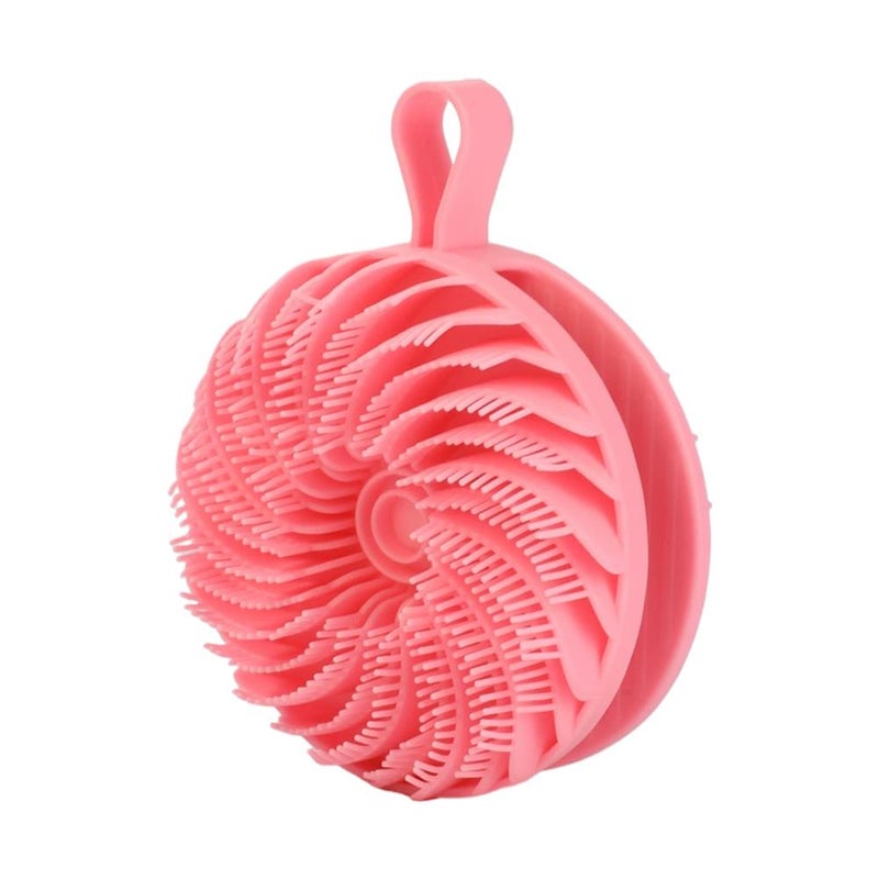 Silicone double-sided bath brush, painless scrubbing tool, 2-in-1 shampoo and massage brush, gentle on the skin.